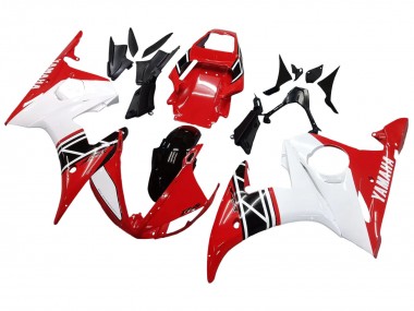Carenado Moto Yamaha YZF R6S 2006-2009 - Blanco Rojo Negro Brillante
