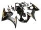 Carenados Moto Yamaha YZF R6 2003-2004 - Negro Brillante Negro Mate Oro Calcomanías