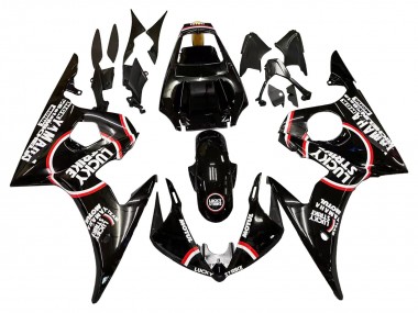 Carenados Moto Yamaha YZF R6 2003-2004 - Negro Brillante Rojo Blanco Lucky Strike Motul