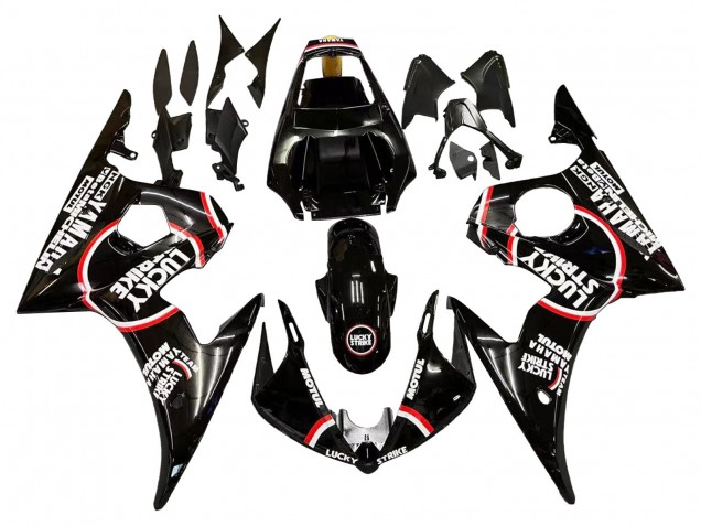 Carenados Moto Yamaha YZF R6 2003-2004 - Negro Brillante Rojo Blanco Lucky Strike Motul