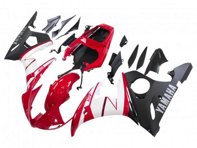 Carenados Moto Yamaha YZF R6 2003-2004 - Rojo Blanco Negro Mate
