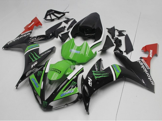 Carenados Moto Yamaha YZF R1 2004-2006 - Negro Brillante Blanco Rojo Verde Monstruo