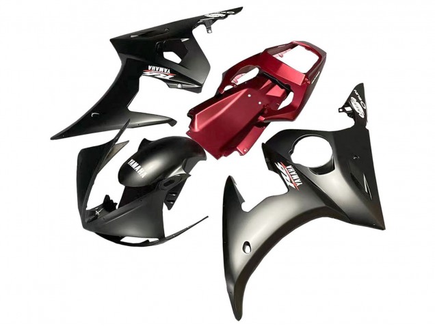 Carenado Moto Yamaha YZF 600 R6 2005 - Negro Mate Rojo