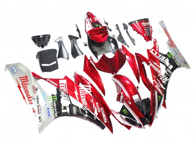 Carenados Moto Yamaha YZF 600 R6 2006-2007 - Blanco Rojo Negro Verde Monstruo Milwaukee