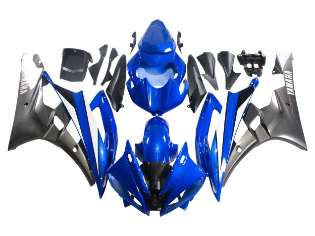 Carenados Moto Yamaha YZF 600 R6 2006-2007 - Azul Blanco Negro Brillante