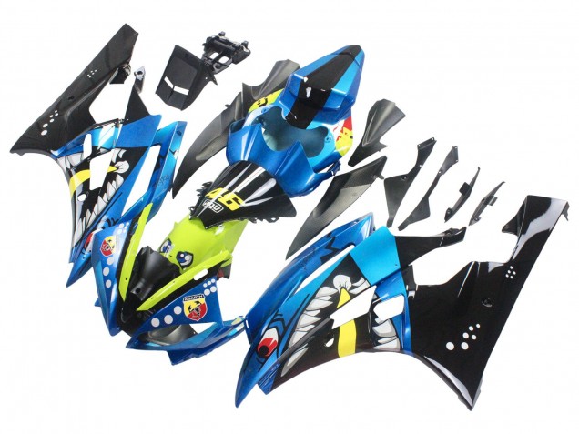 Carenados Moto Yamaha YZF 600 R6 2006-2007 - Azul Neon Verde Negro Tiburón