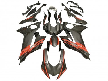 Carenados Moto Yamaha YZF 600 R6 2017-2025 - Rojo Negro FibraCarbono Estilo