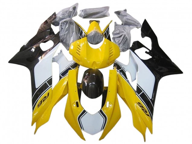 Carenados Moto Yamaha YZF 600 R6 2017-2025 - Blanco Amarillo Negro Brillante