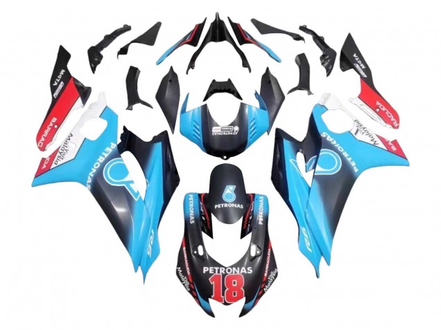 Carenados Moto Yamaha YZF 600 R6 2017-2025 - Blanco Azul Rojo Negro Petronas 18