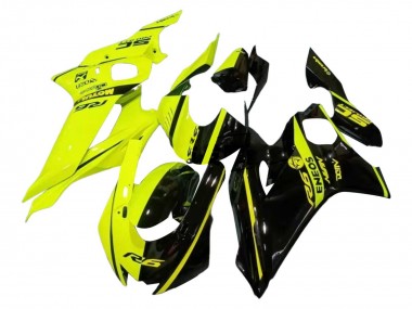 Carenados Moto Yamaha YZF 600 R6 2017-2025 - Neon Amarillo Negro Brillante Dividir