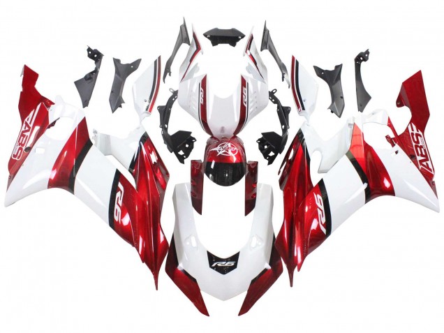 Carenados Moto Yamaha YZF 600 R6 2017-2025 - Blanco Rojo Negro
