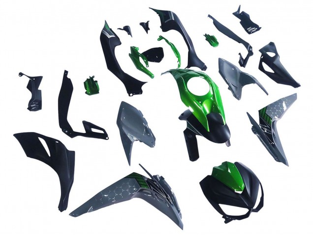 Carenados Moto Kawasaki Z1000 2014-2019 - Negro Verde Gris