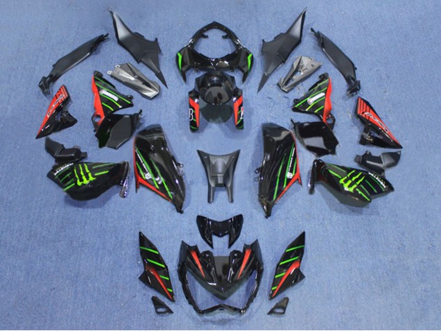 Carenados Moto Kawasaki Z800 2013-2018 - Negro Rojo Verde