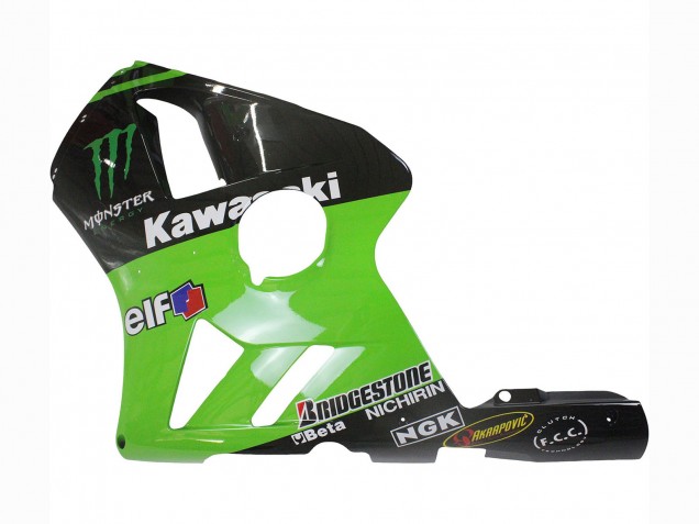 Carenado Moto Kawasaki ZX12R 2002-2006 - Verde Negro Brillante Elf Touch4 Monstruo