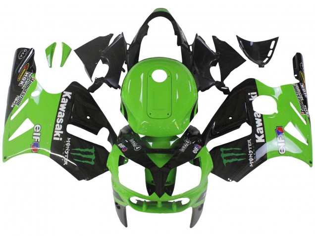 Carenado Moto Kawasaki ZX12R 2002-2006 - Verde Negro Brillante Elf Touch4 Monstruo