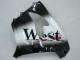 Carenados Moto Kawasaki ZX9R 2000-2001 - Negro Brillante Blanco West