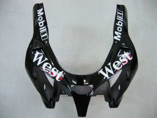 Carenados Moto Kawasaki ZX9R 2000-2001 - Negro Brillante Blanco West