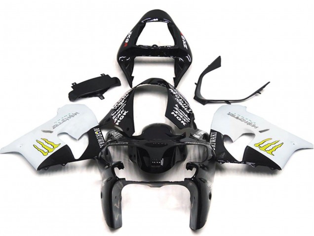 Carenados Moto Kawasaki ZX9R 2002-2003 - Blanco Negro Brillante Amarillo Monstruo