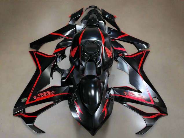 Carenados Moto Honda CBR650R 2019-2020 - Negro Brillante Rojo Raya