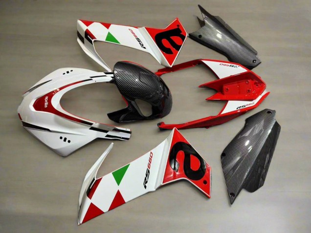 Carenados Moto Aprilia RS660 2020-2024 - Blanco Rojo Negro FibraCarbono Verde