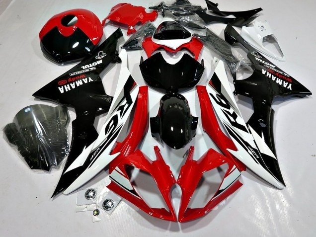 Carenados Moto Yamaha YZF 600 R6 2008-2016 - Blanco Rojo Negro Brillante Motul Michelin