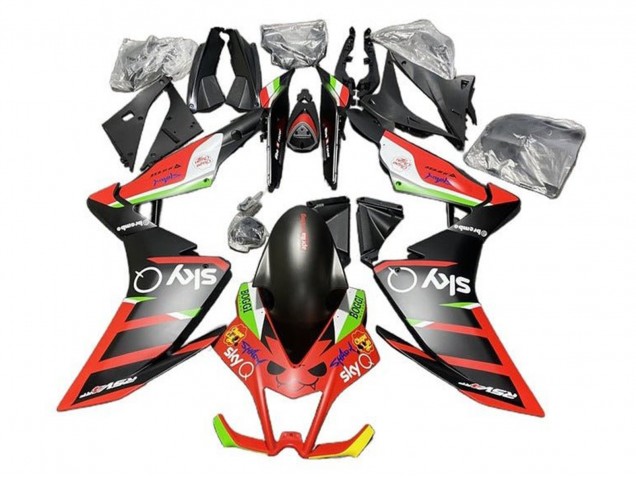 Carenados Moto Aprilia RSV4 1000 2009-2015 - Negro Mate Rojo Verde Blanco