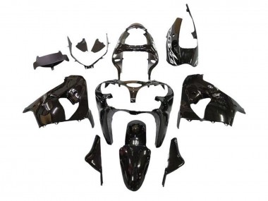 Carenados Moto Kawasaki ZX9R 2000-2001 - Negro Brillante Blanco Calcomanía