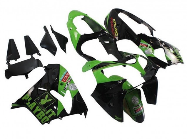 Carenados Moto Kawasaki ZX9R 2002-2003 - Verde Negro Playboy