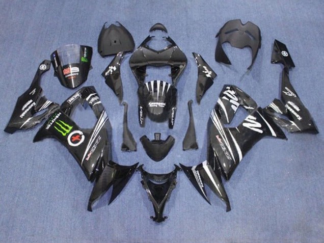 Carenados Moto Kawasaki ZX10R 2008-2010 - Negro Blanco Verde Monstruo