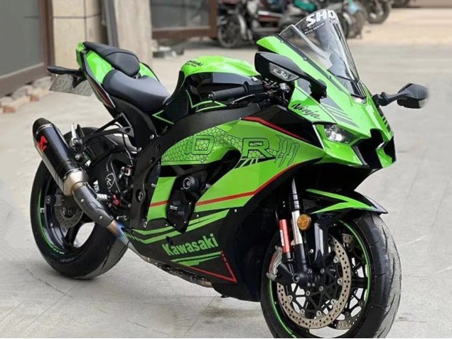 Carenados Moto Kawasaki ZX10R 2021-2026 - Verde Negro Rojo Raya