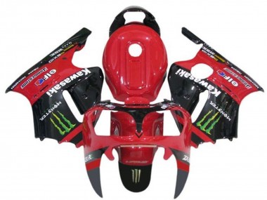 Carenados Moto Kawasaki ZX12R 2000-2001 - Rojo Negro Verde Monstruo