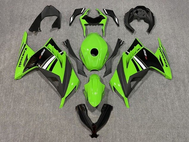 Carenado Moto Kawasaki EX300 2013-2017 - Verde Blanco Negro Raya