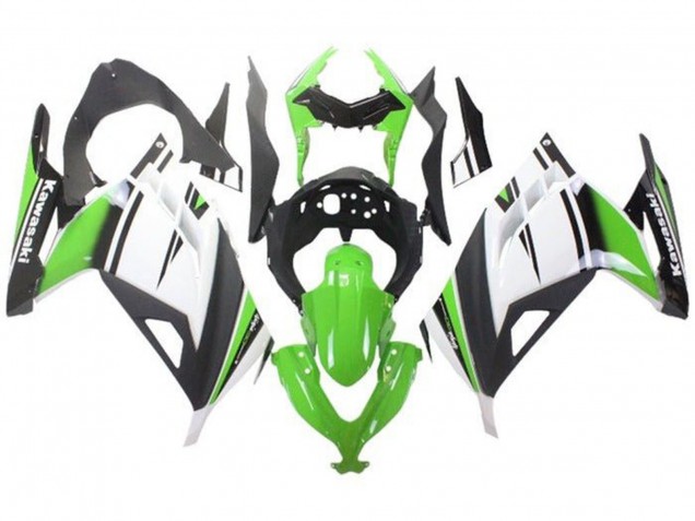 Carenados Moto Kawasaki EX300 2013-2017 - Verde Blanco Negro Negro Mate
