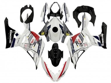 Carenados Moto Kawasaki Ninja 400 2018-2024 - Blanco Gris Amarillo Rojo Negro Raya