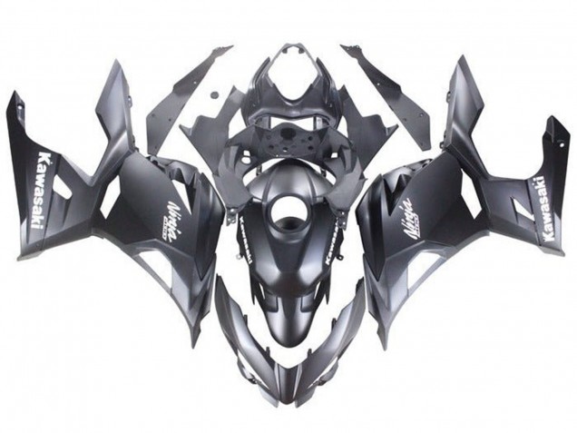 Carenados Moto Kawasaki Ninja 400 2018-2024 - Negro Mate Blanco Calcomanías