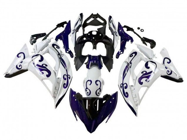 Carenados Moto Kawasaki Ninja 650 EX650 2017-2019 - Blanco Azul Oscuro Negro