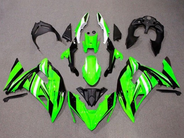 Carenados Moto Kawasaki Ninja 650 EX650 2017-2019 - Verde Blanco Negro Raya