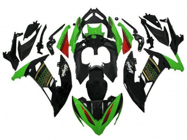 Carenado Moto Kawasaki Ninja 650 EX650 2020-2026 - Verde Negro Rojo Honeycomb