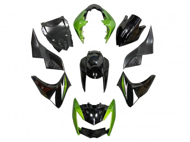 Carenados Moto Kawasaki Z1000 2007-2009 - Verde Negro Brillante Plata