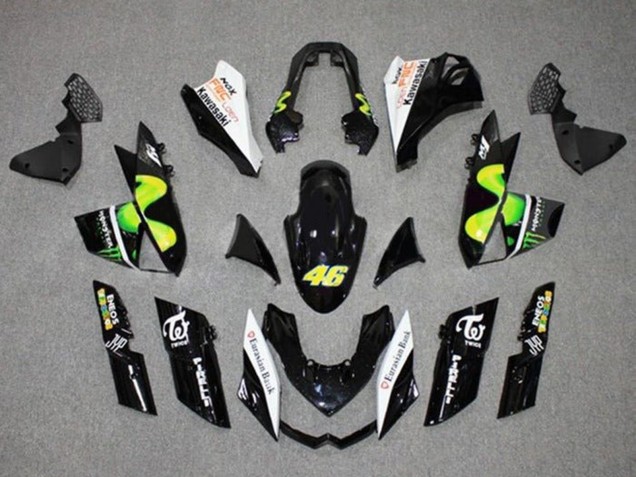 Carenados Moto Kawasaki Z1000 2010-2013 - Negro Brillante Blanco Verde MoviStar Monstruo