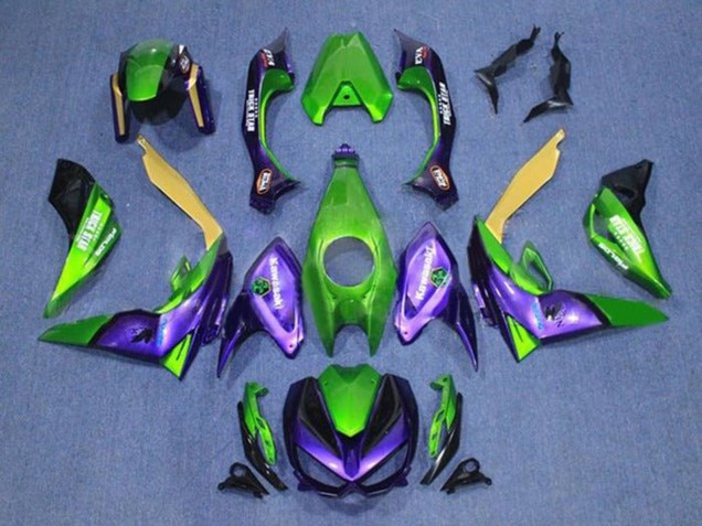 Carenados Moto Kawasaki Z1000 2014-2019 - Verde Amarillo Púrpura Negro