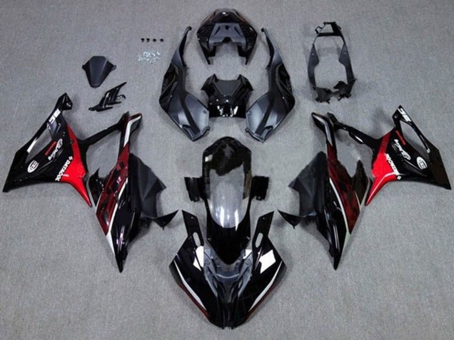 Carenados Moto BMW S1000RR 2019-2022 - Negro Rojo Oscuro