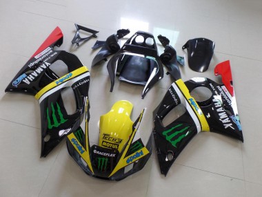 Carenados Moto Yamaha YZF R6 1998-2002 - Negro Brillante Amarillo Rojo Verde Motul Monstruo