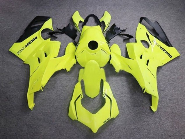 Carenados Moto Ducati Panigale V4 V4S 2020-2021 - Neon Amarillo Negro Brillante Corse