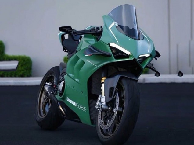 Carenados Moto Ducati Panigale V4 V4S 2020-2021 - Verde Mate Blanco