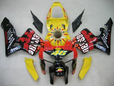 Carenados Moto Honda CBR600RR 2005-2006 - Negro Amarillo Rossi