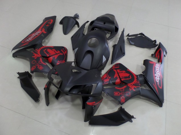 Carenados Moto Honda CBR600RR 2005-2006 - Negro Mate Rojo Mate Gear