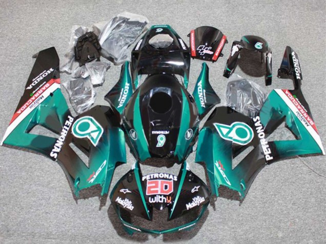 Carenados Moto Honda CBR600RR 2013-2026 - Azul Verdoso Negro Brillante Petronas 20