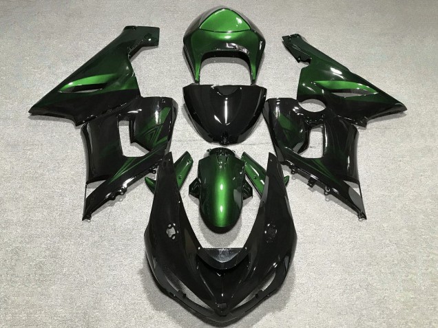 Carenados Moto Kawasaki ZX6R 2005-2006 - Verde Negro Brillante