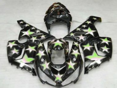 Carenados Moto Kawasaki ZX6R 2005-2006 - Negro Verde Estrella